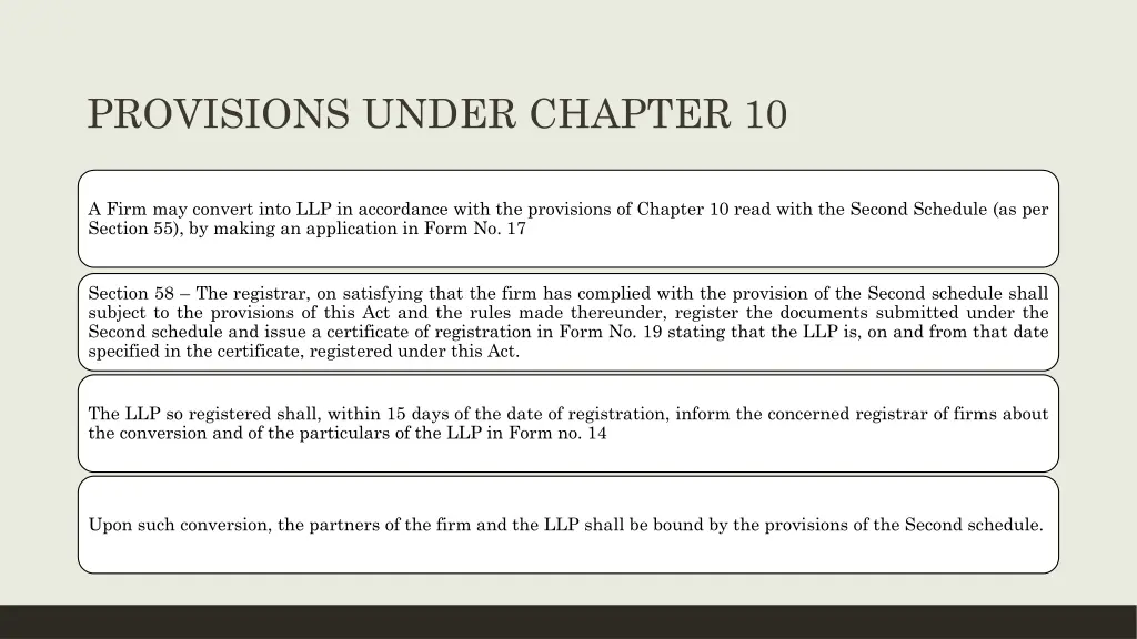 provisions under chapter 10