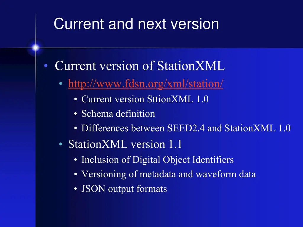 current and next version