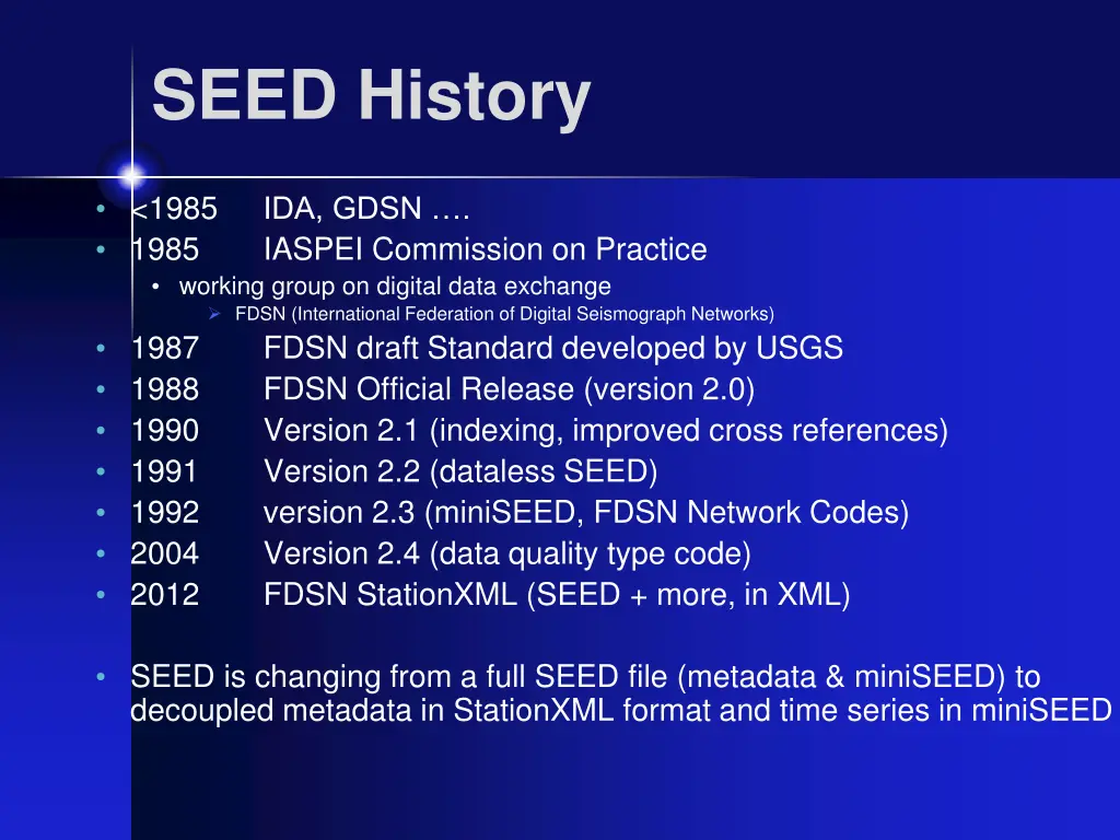 seed history
