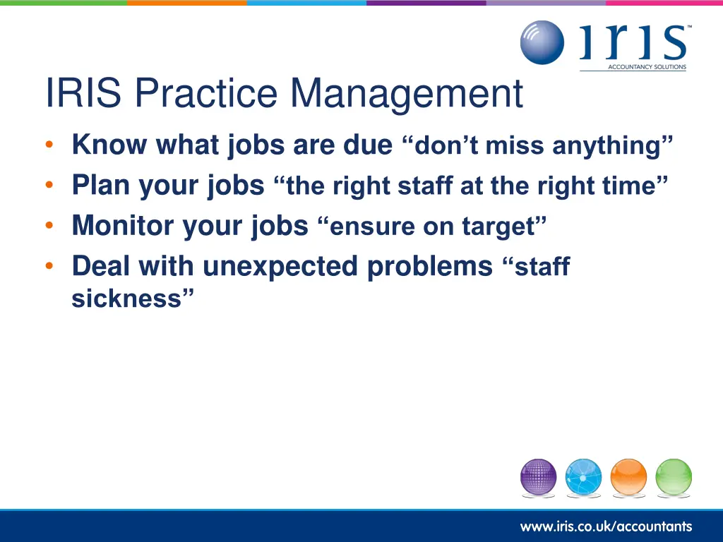 iris practice management know what jobs 2