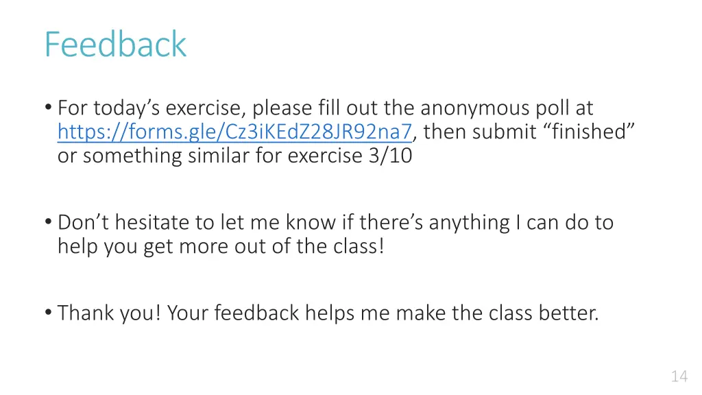feedback