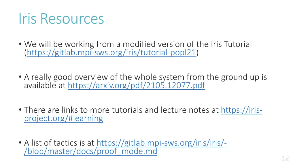 iris resources