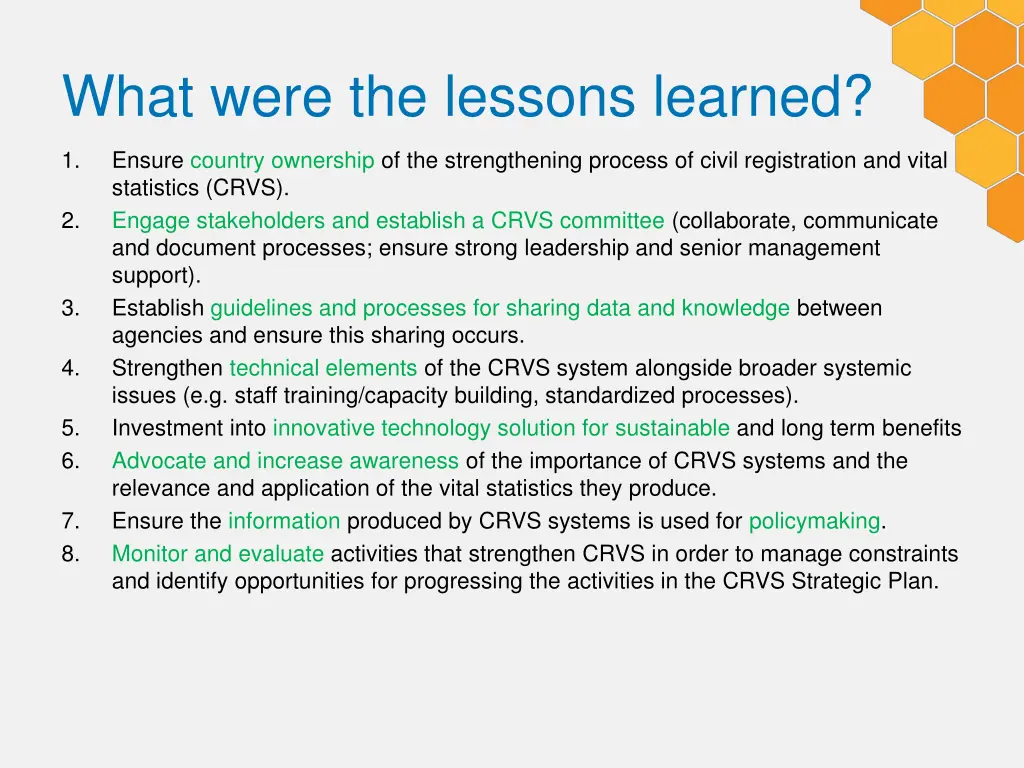 what were the lessons learned