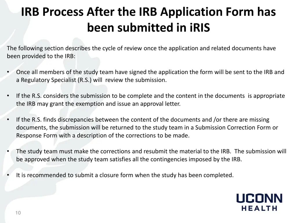 irb process after the irb application form