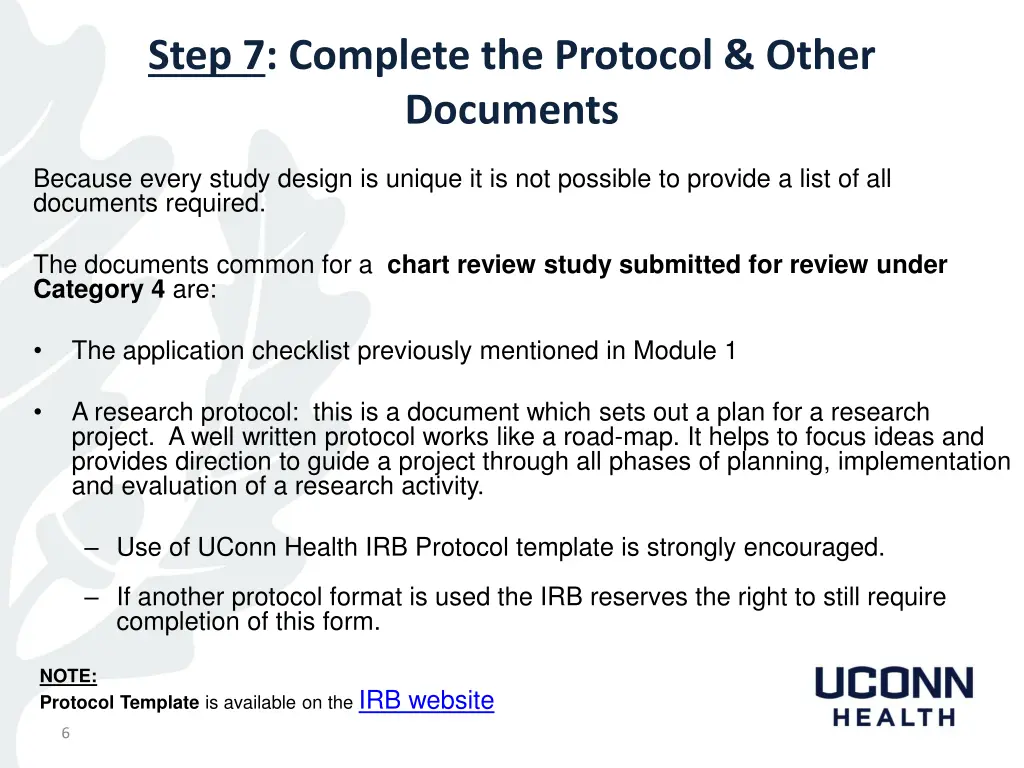 step 7 complete the protocol other documents
