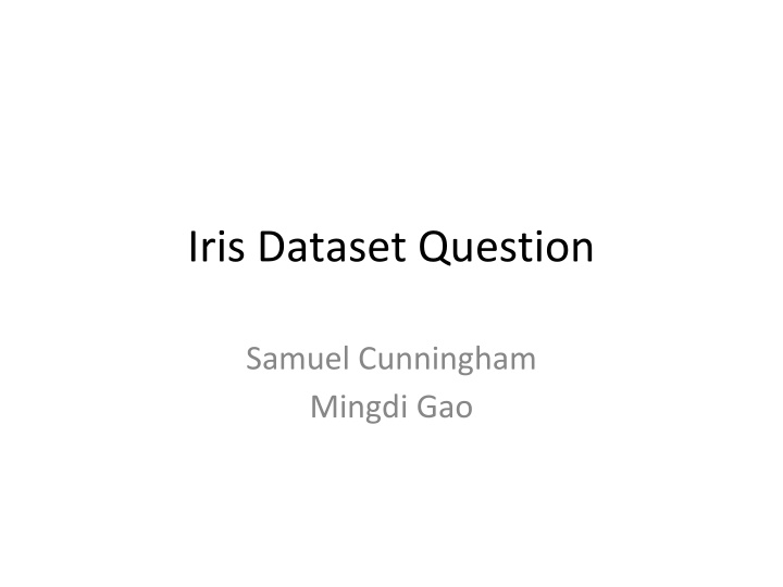 iris dataset question