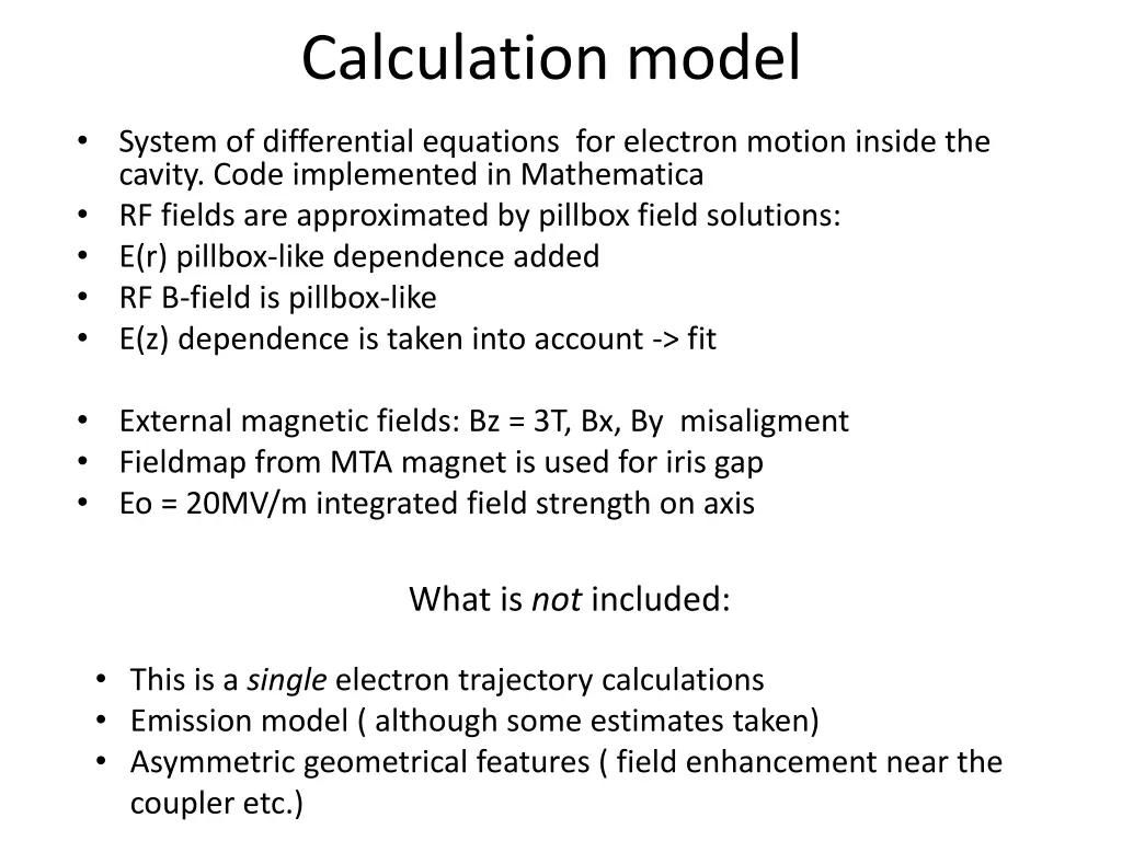 calculation model