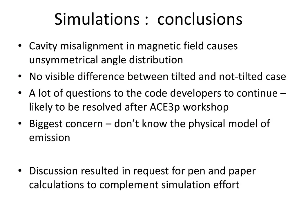 simulations conclusions