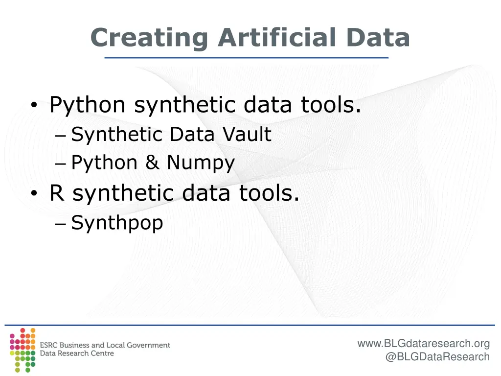 creating artificial data