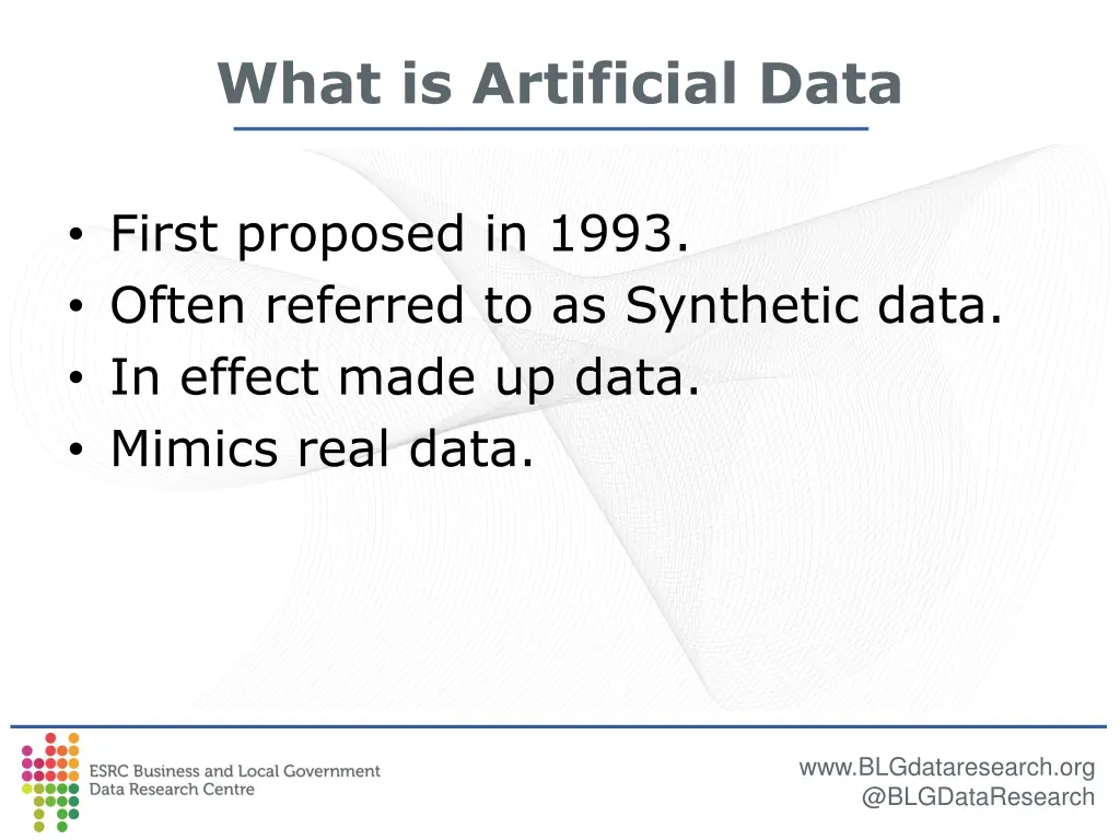what is artificial data