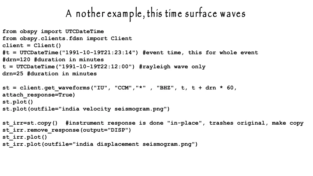a nother example this time surface waves
