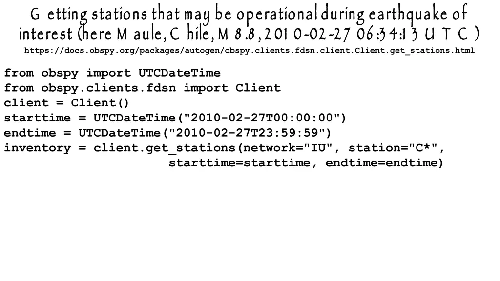 g etting stations that may be operational during