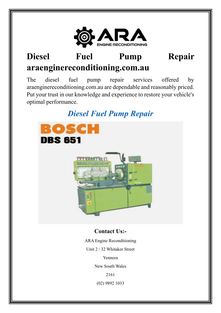 diesel araenginereconditioning com au