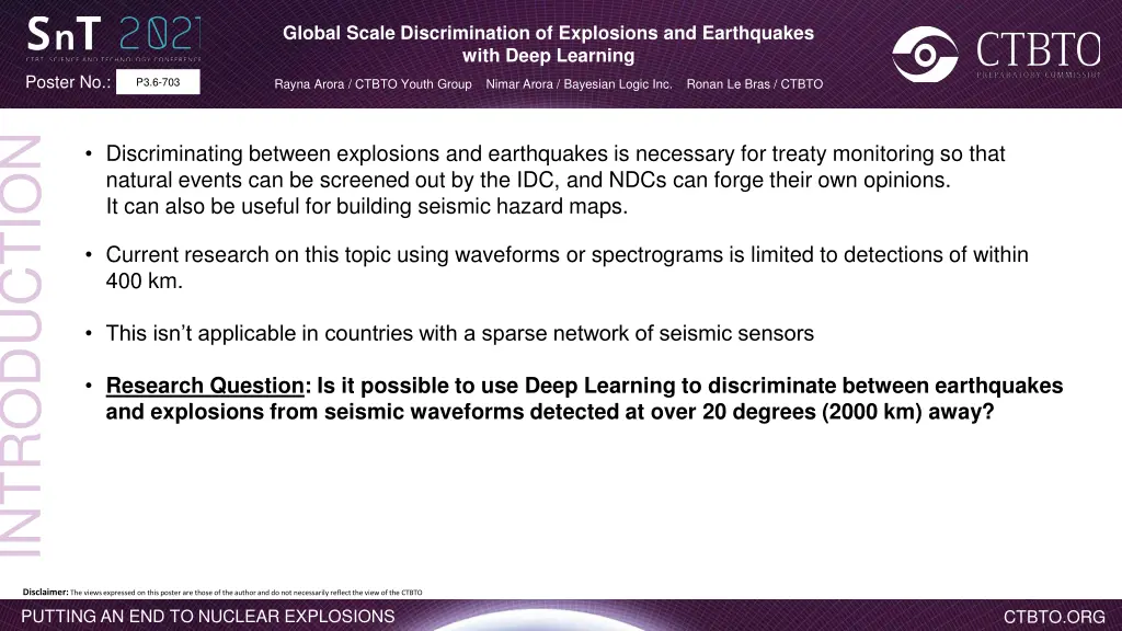 global scale discrimination of explosions 1