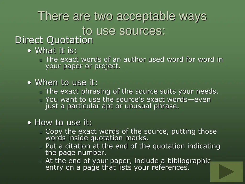 there are two acceptable ways to use sources 1