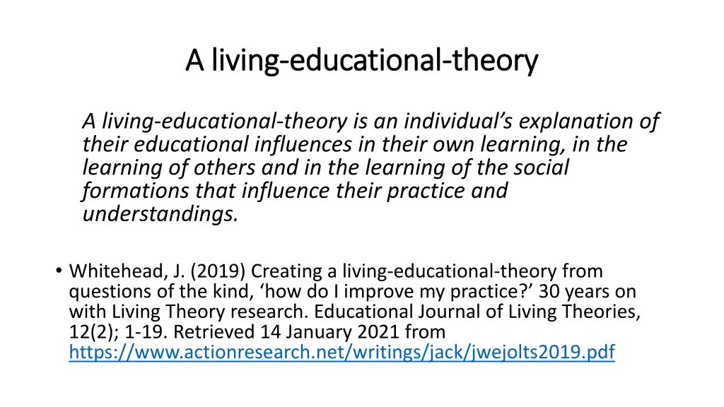 a living a living educational educational theory