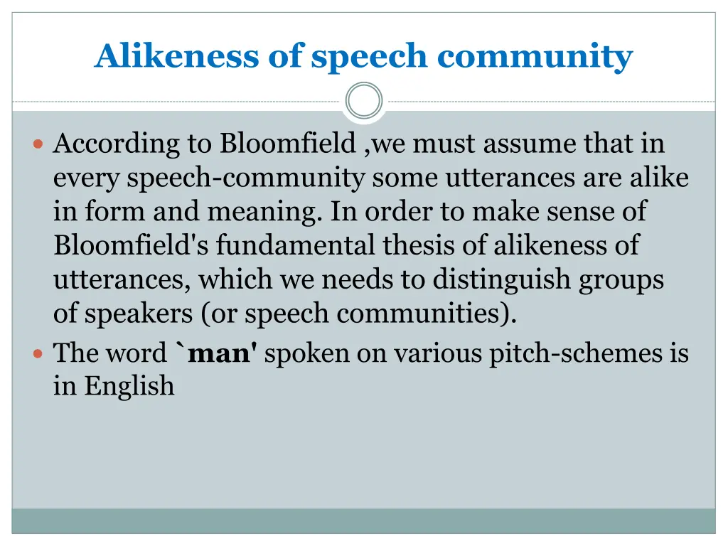 alikeness of speech community