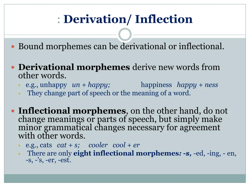 derivation inflection