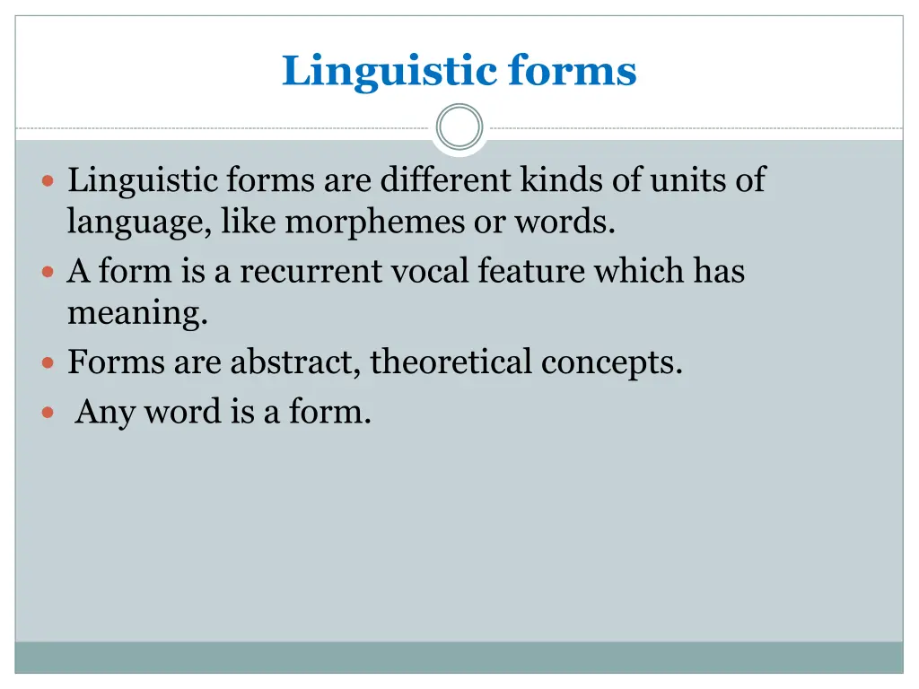 linguistic forms