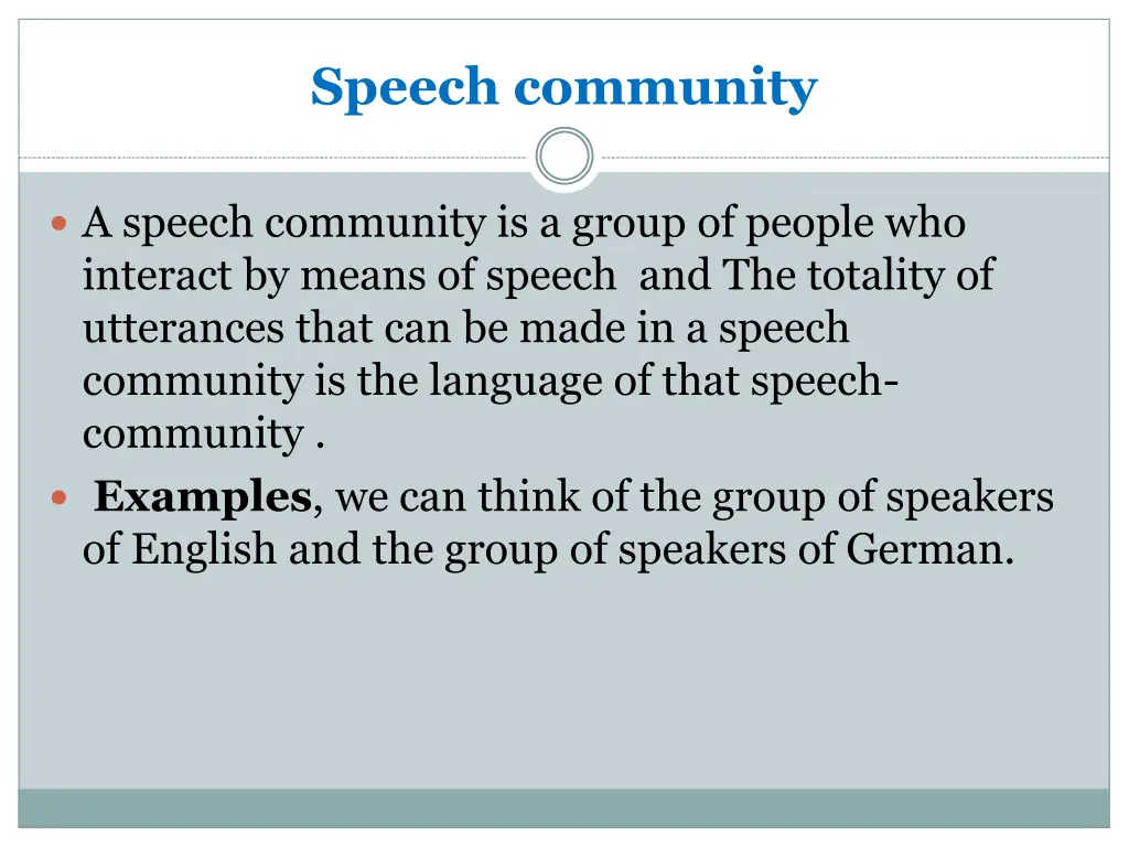 speech community