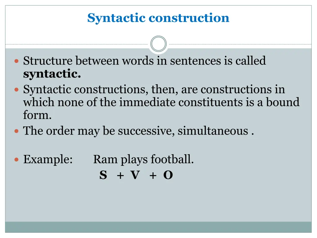 syntactic construction