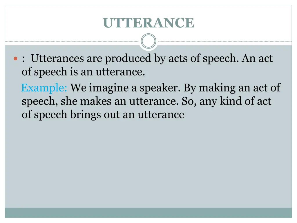 utterance