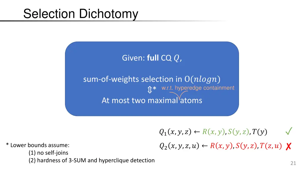 selection dichotomy