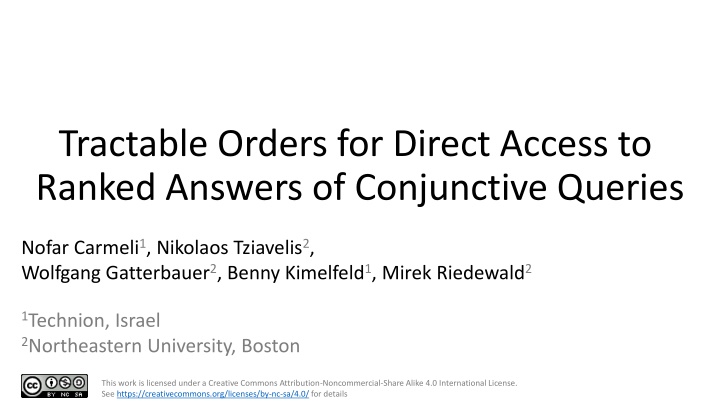 tractable orders for direct access to ranked