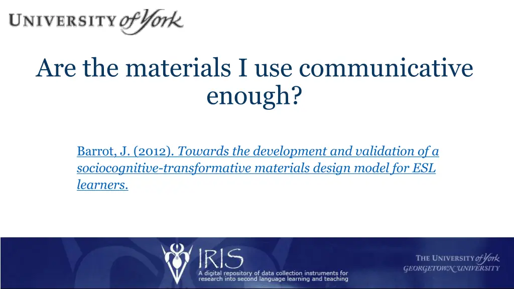are the materials i use communicative enough