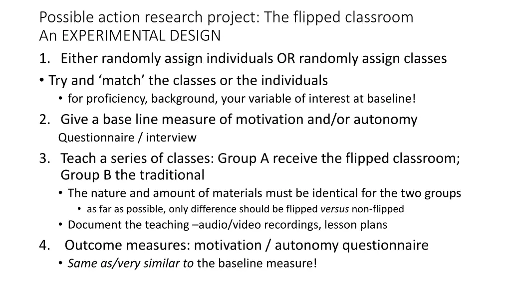 possible action research project the flipped 1