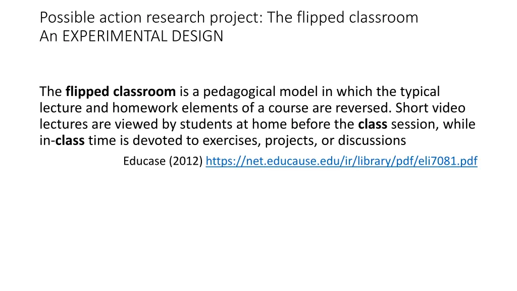 possible action research project the flipped