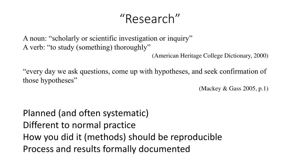 research