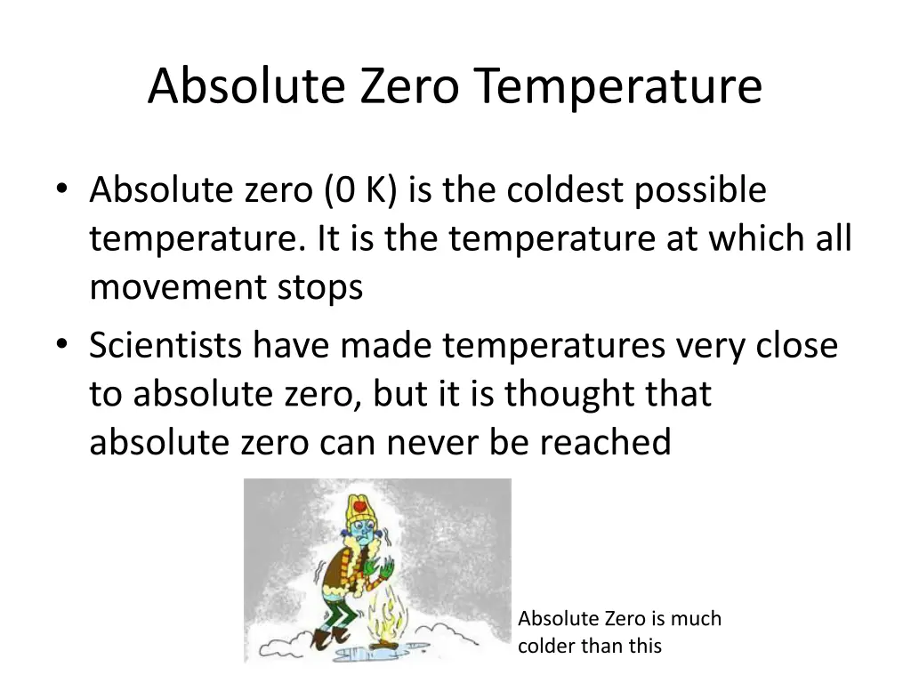 absolute zero temperature