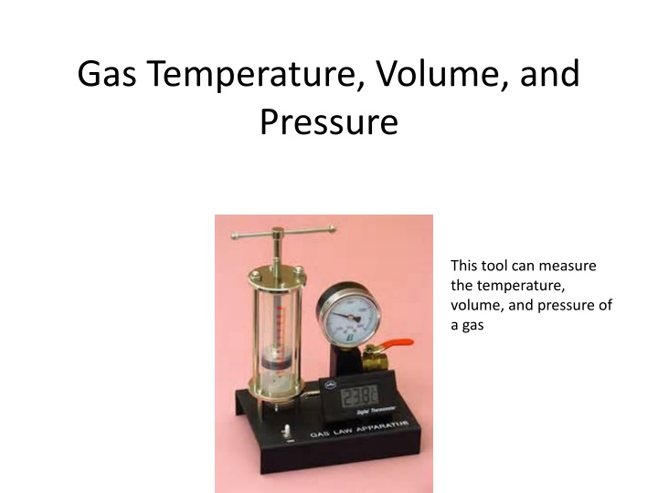 gas temperature volume and pressure