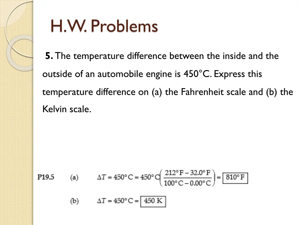 h w problems