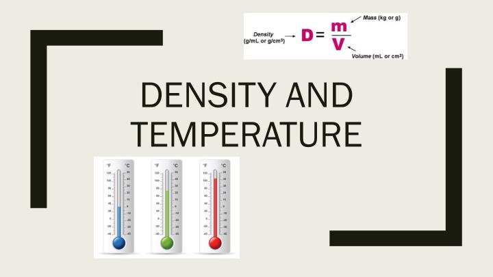 density and temperature
