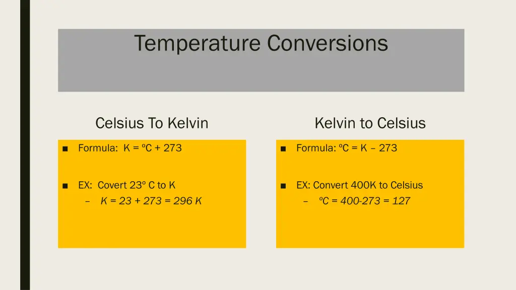 temperature conversions