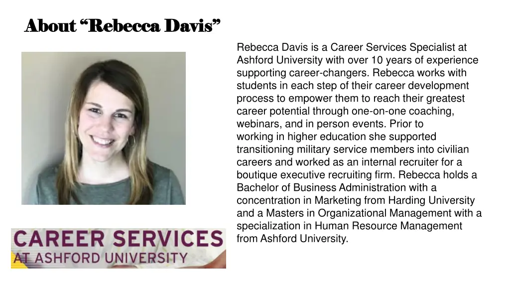 about rebecca davis about rebecca davis