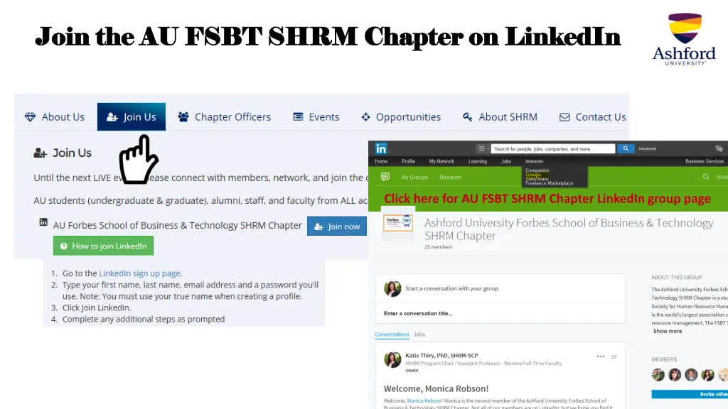 join the au fsbt shrm chapter on linkedin join