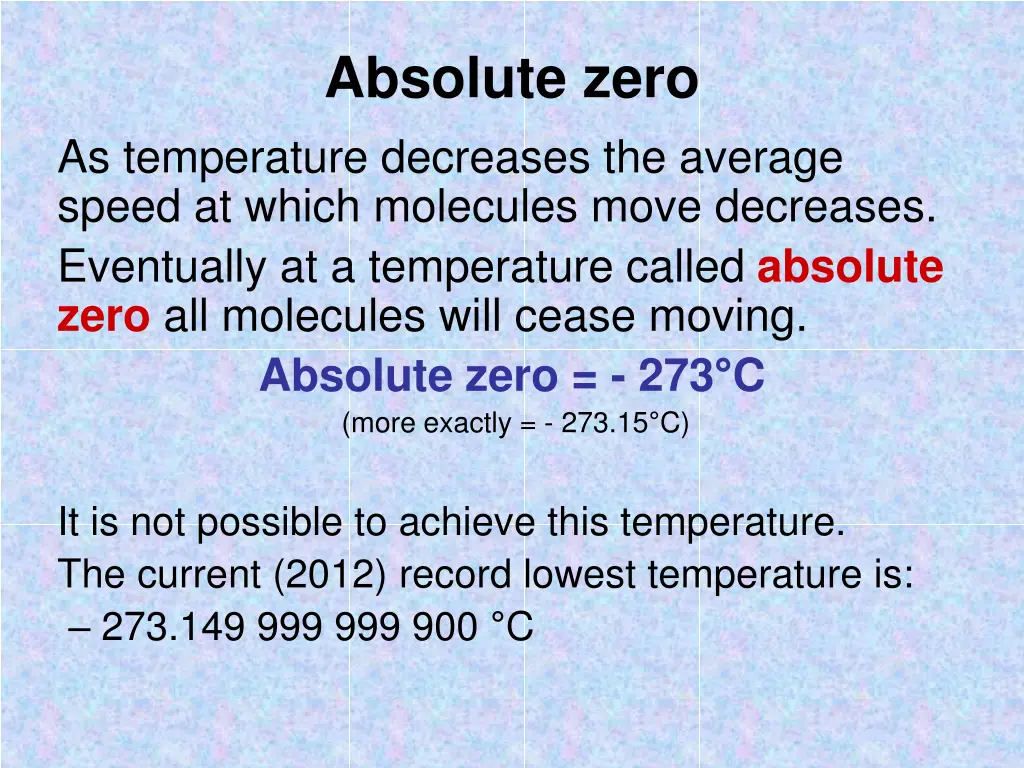 absolute zero