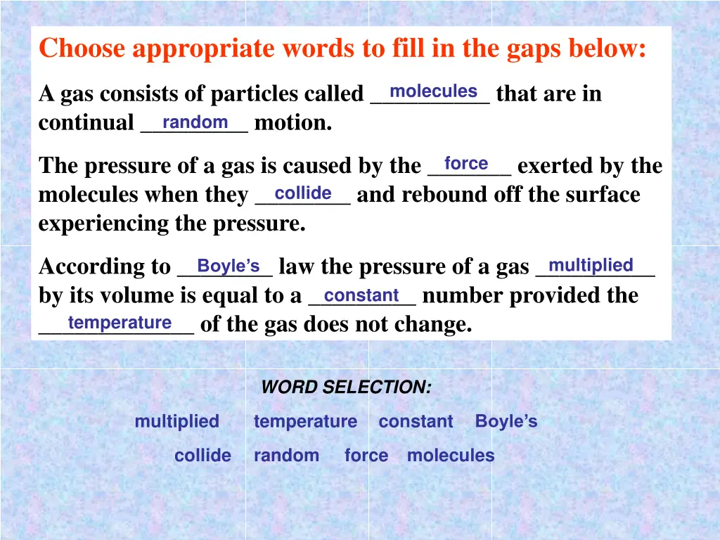 choose appropriate words to fill in the gaps below 1