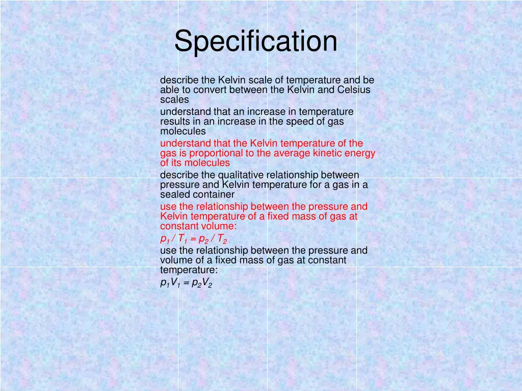 specification