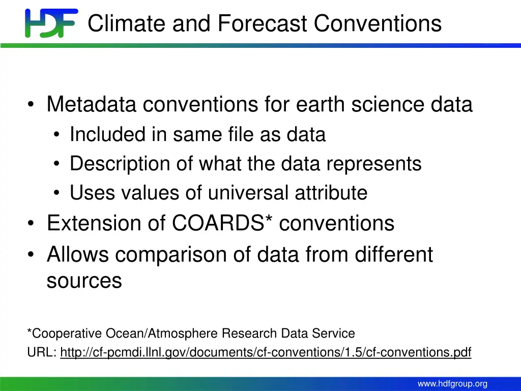 climate and forecast conventions