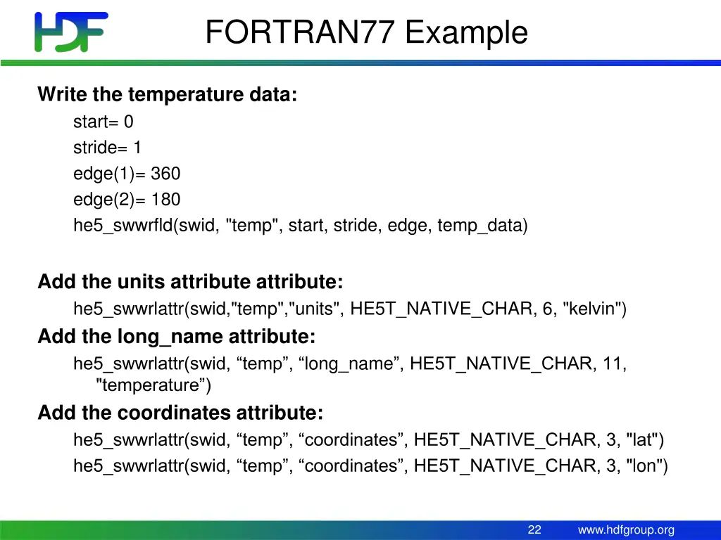 fortran77 example 1