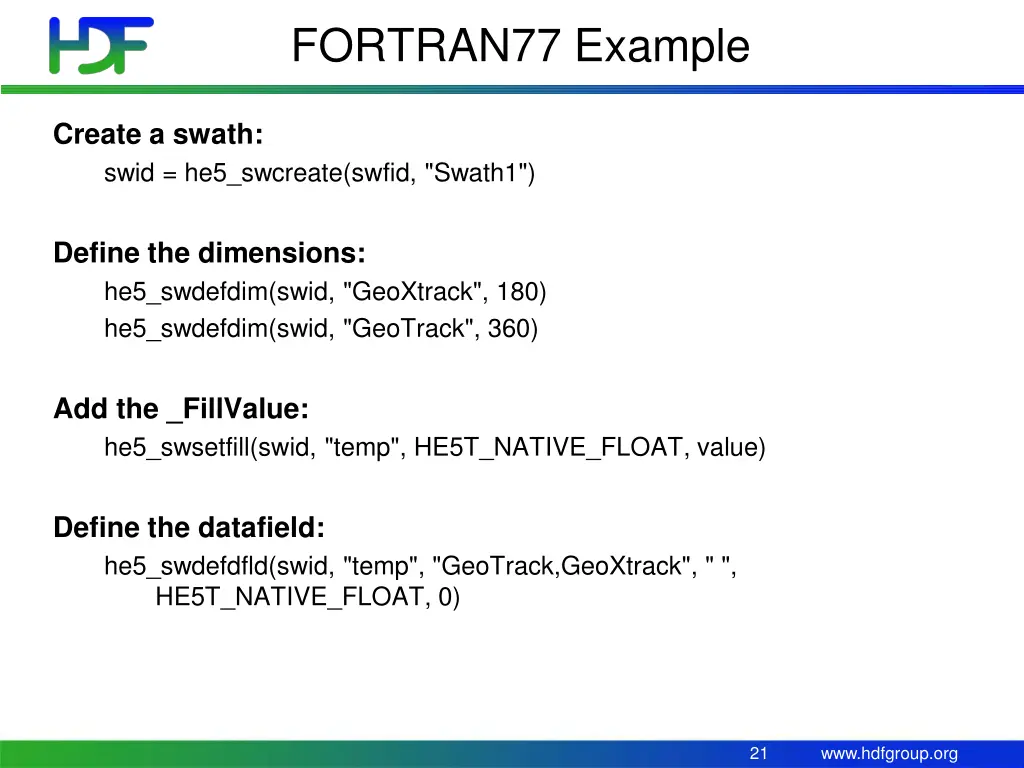 fortran77 example