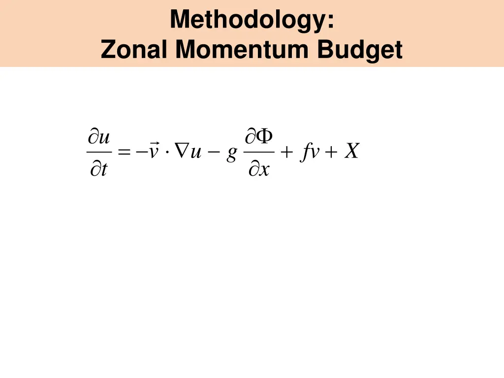 methodology zonal momentum budget