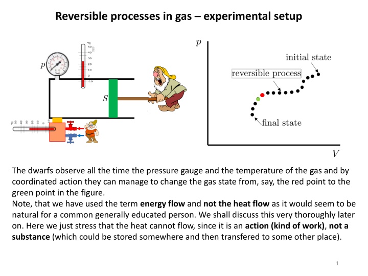 reversible processes in gas experimental setup