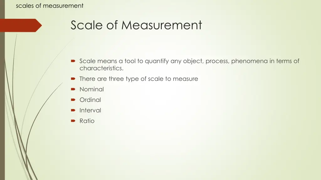 scales of measurement