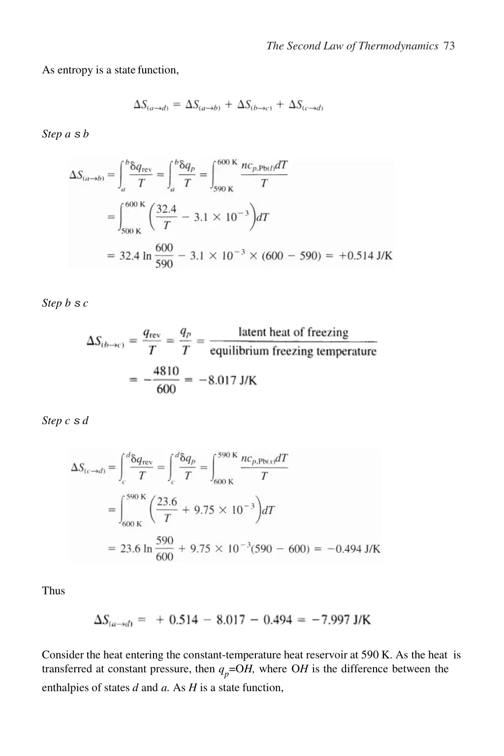 the second law of thermodynamics 73