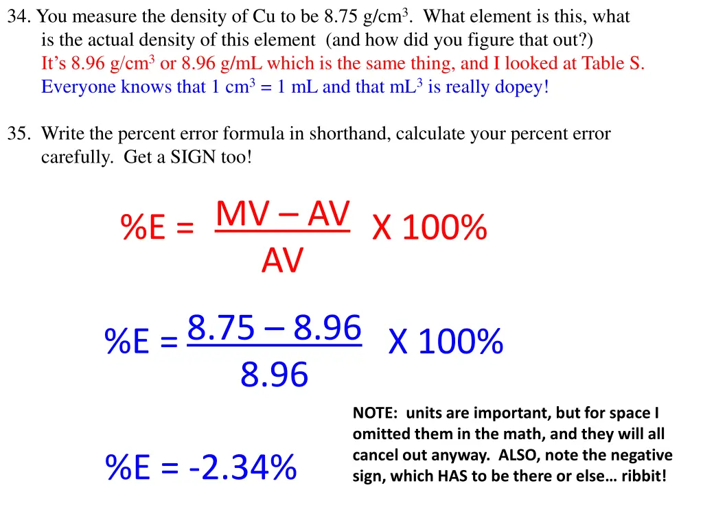 34 you measure the density 1
